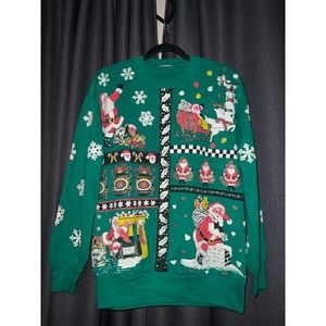 Ugly Christmas Sweater Vintage Xmas Sweatshirt Crewneck Size Large
